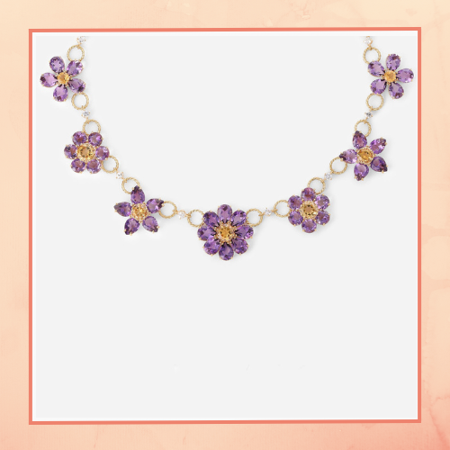 Lavendar Flower Necklace