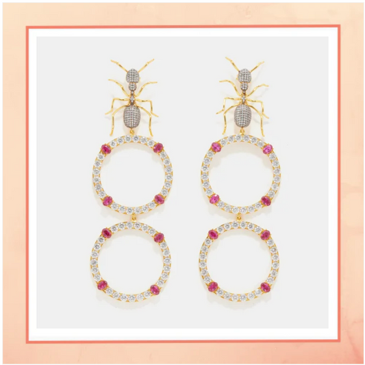 A Bug through Fire Hoops Earrings