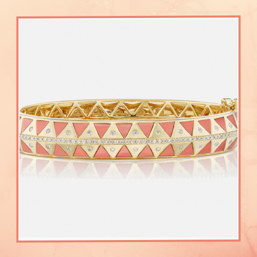 The Coral Enamel Bangle