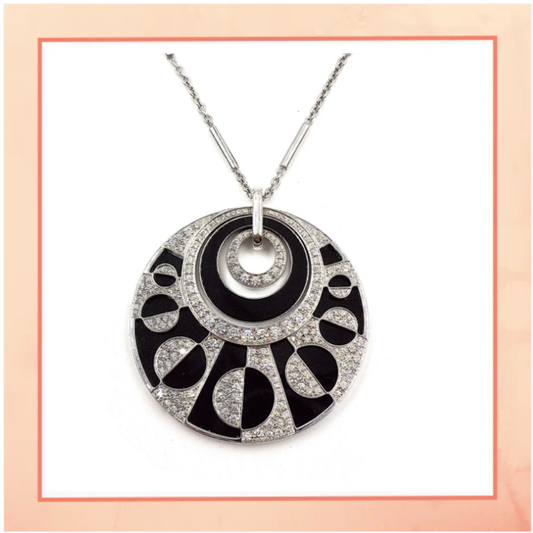 Black & White Round Pendant