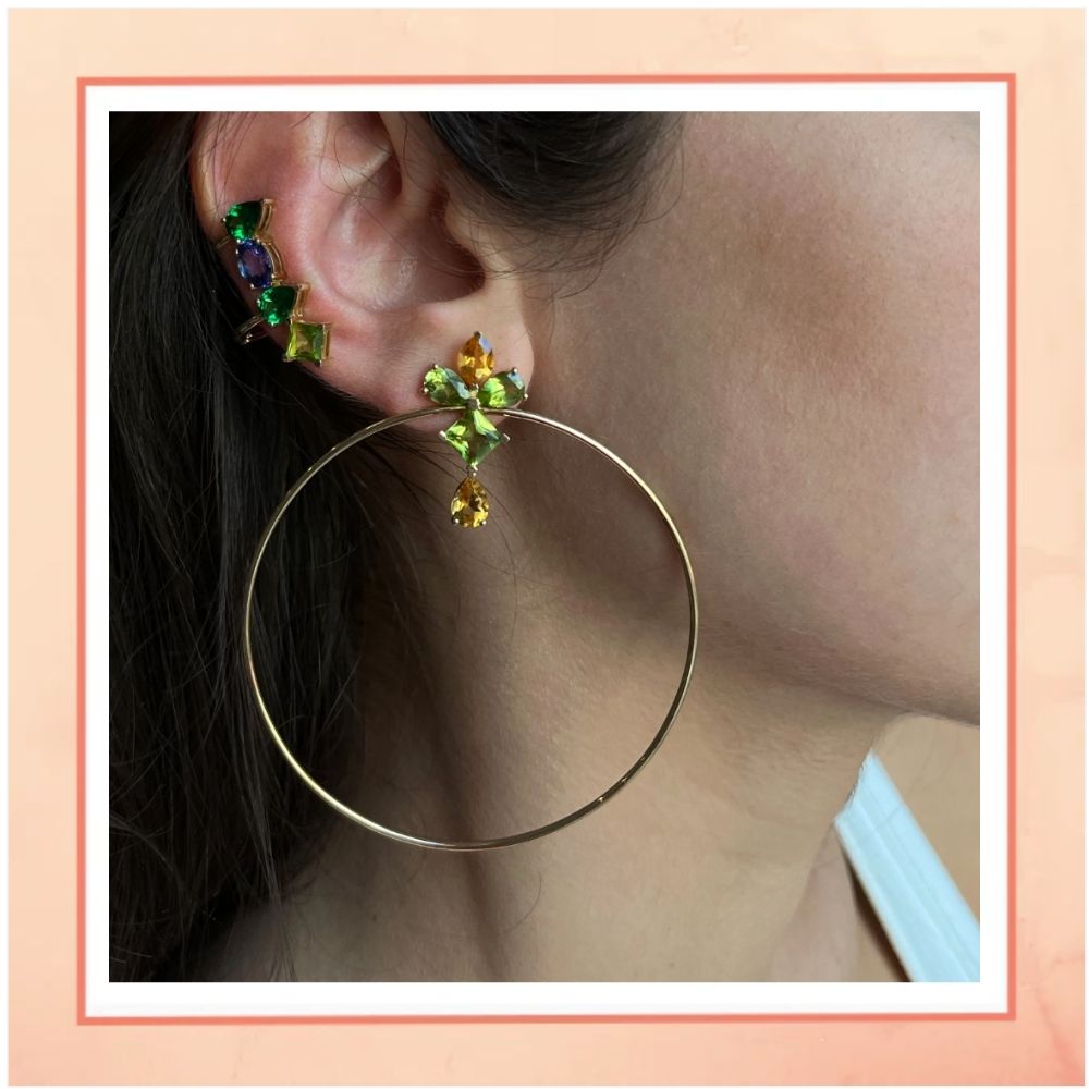 Statement Peridot Hoops