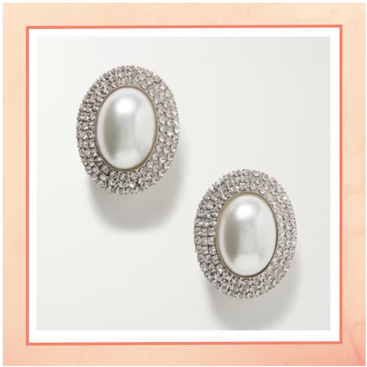 Bulky Pearl & Diamonds Earrings