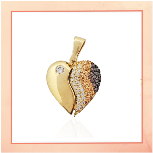 Leaf Diamonds Heart Pendant