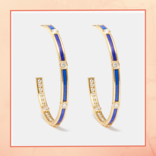 Enamel Hoop Earrings