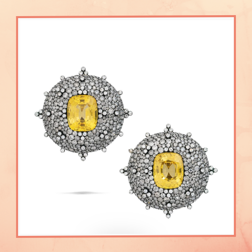 Oxidised Yellow Earrings