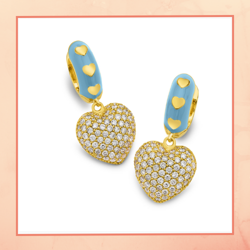 Blue Heart Earrings