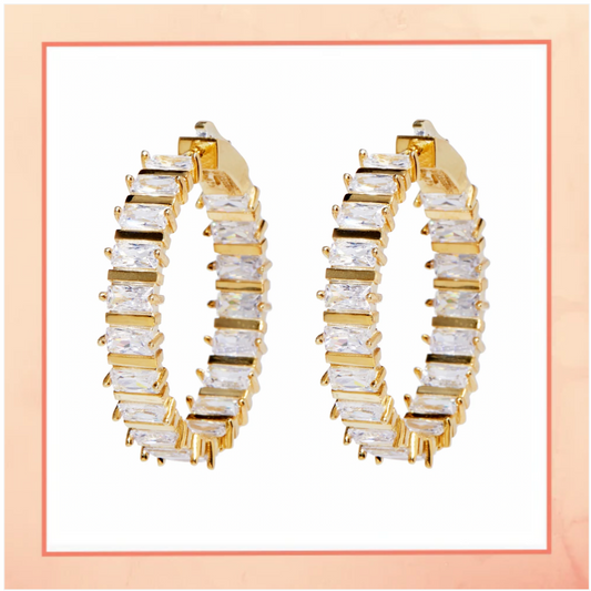 Baguette Hoop Earrings