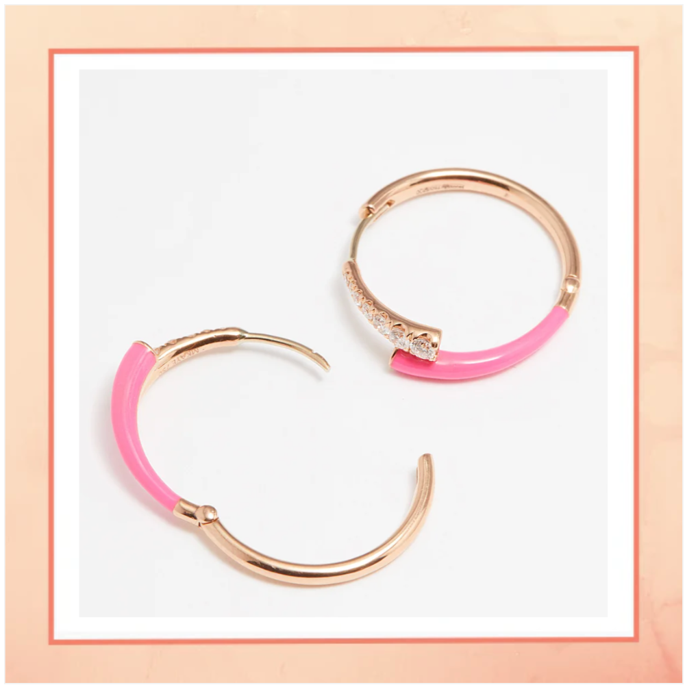 Pink Enamel Earrings