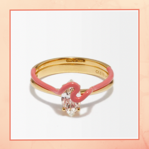 Delicate Pink Enamel Ring