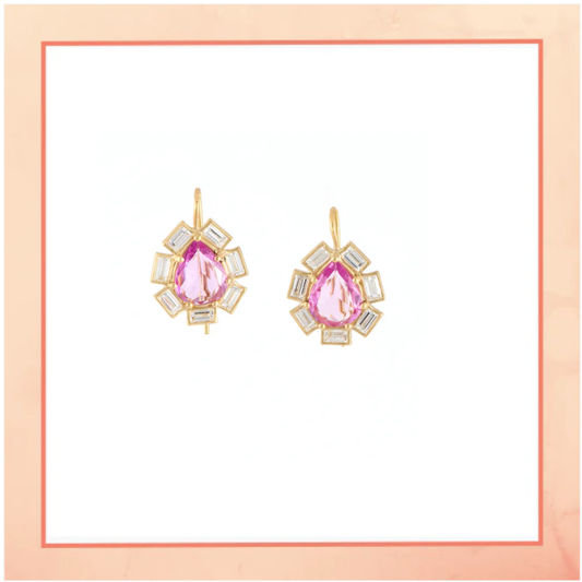 Pink Star Drop Earrings
