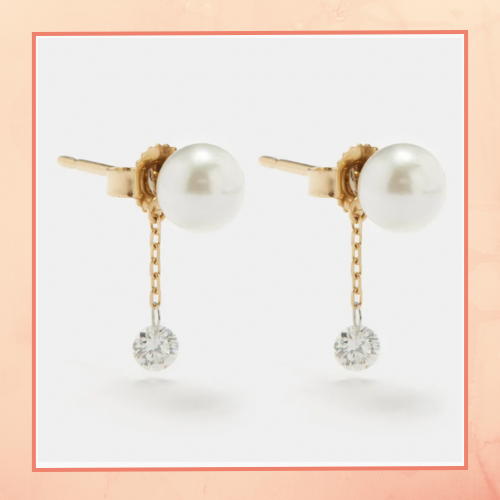 Crystal Drop Pearl Earrings