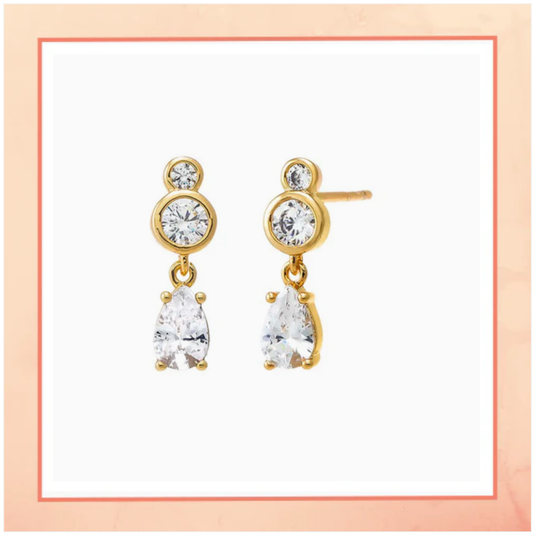 Drop Shaped Diamond Drop Earrings