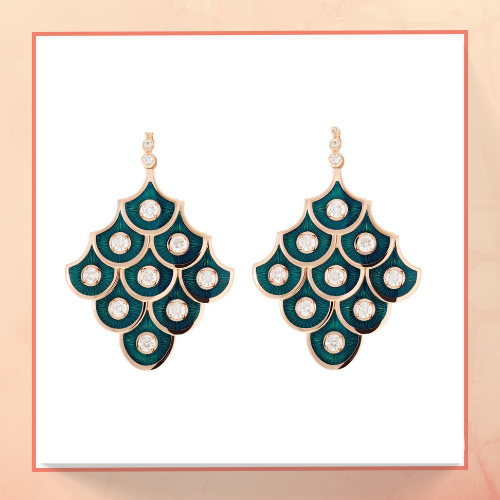 Green Enamel Fancy Earrings