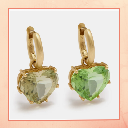 Peridot Heart Earrings