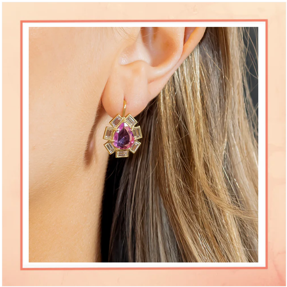 Pink Star Drop Earrings