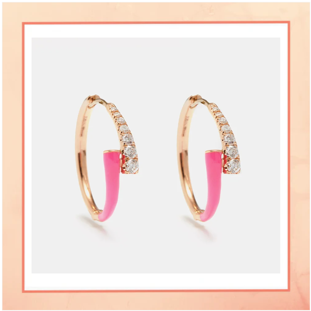 Pink Enamel Earrings