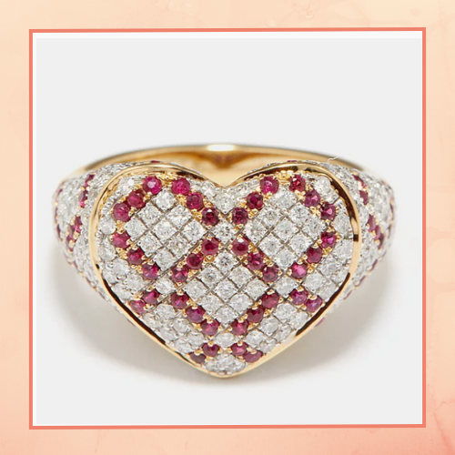 Checkered Heart Ring