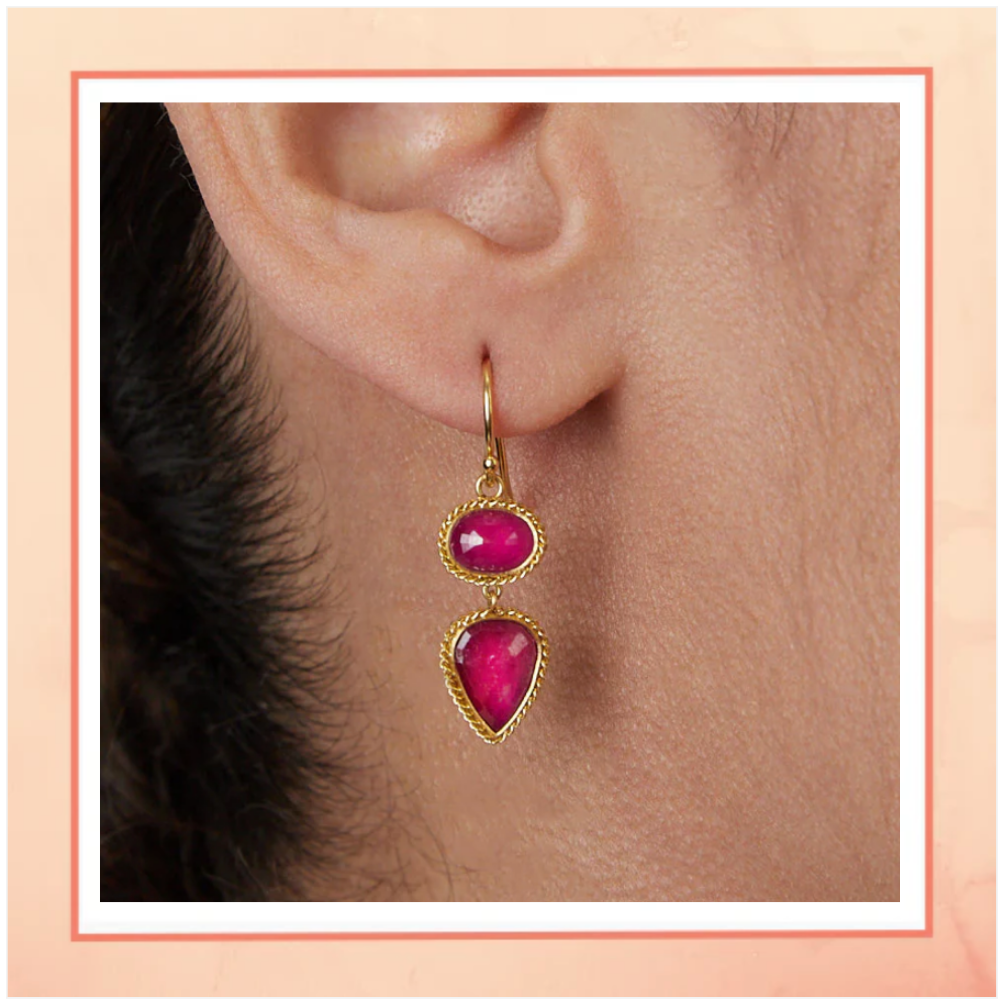 Ruby Drop Earrings