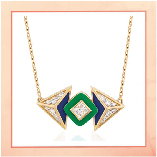 Art Deco Green Blue Pendant