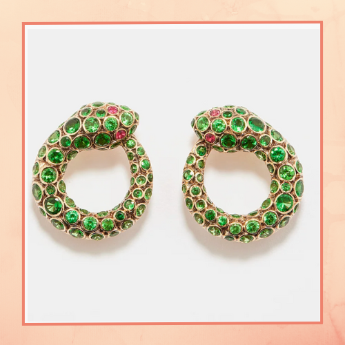 Green Cobra Earrings